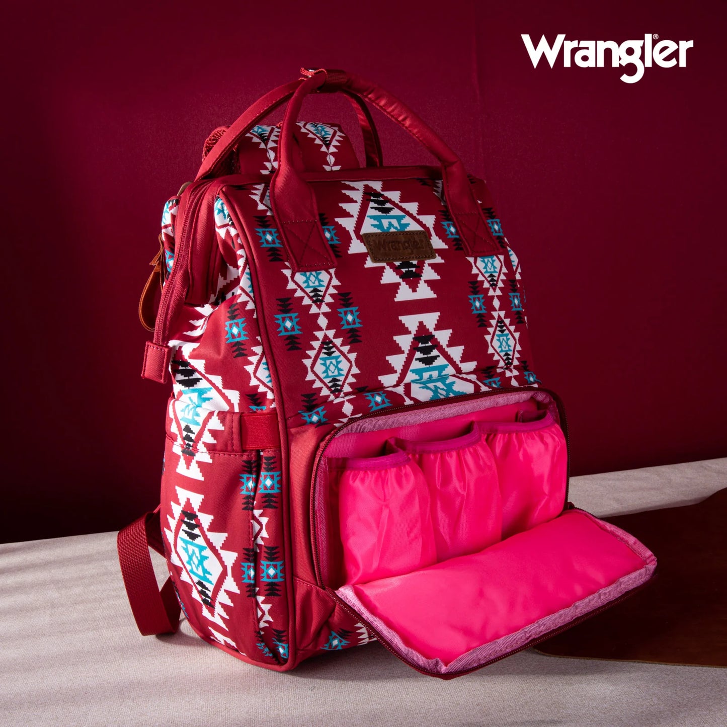 Wrangler Aztec Printed Callie Backpack *Burgundy