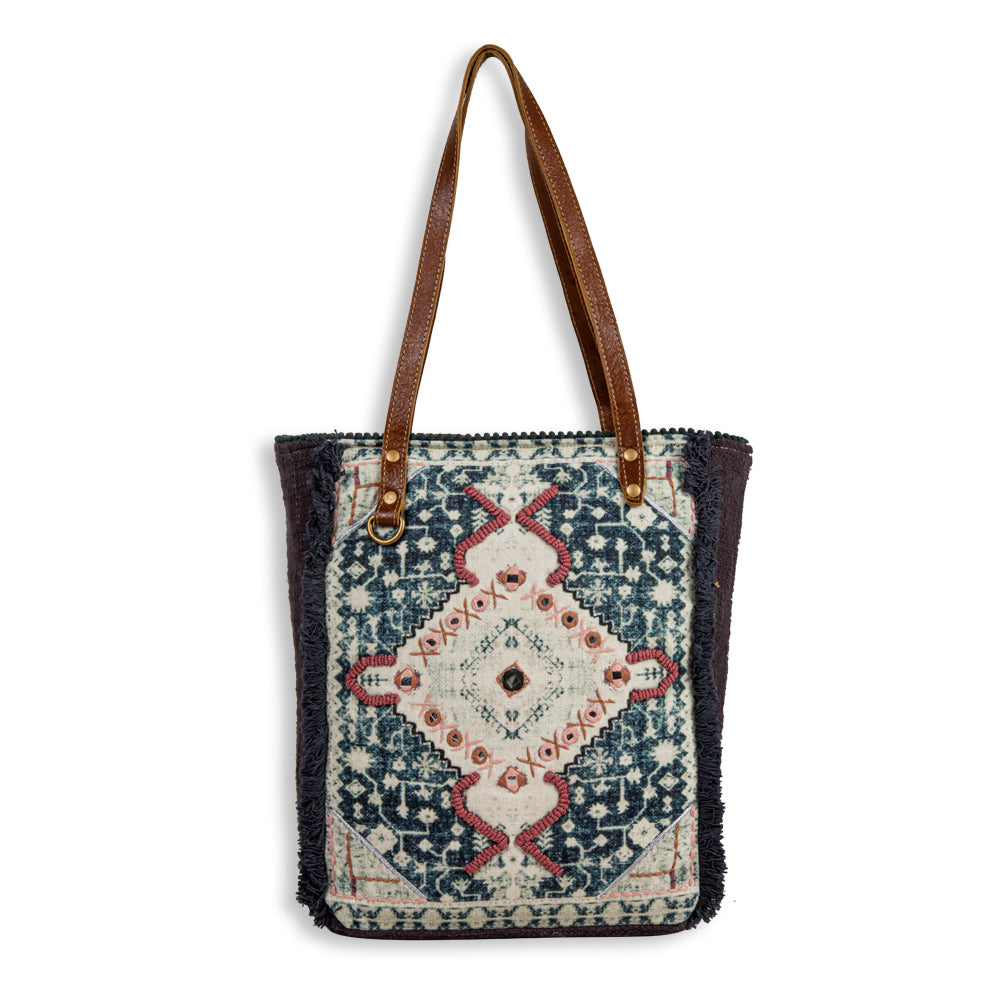 Homestyle Warmth Embroidered Tote Bag