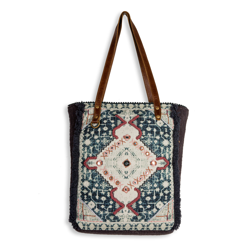 Homestyle Warmth Embroidered Tote Bag